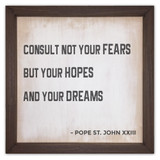 "Consult Not Your Fears" Rustic Framed Quote