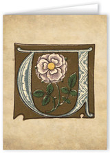 Letter U Illuminated Manuscript Note Card