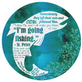 Fishing Quote Round Glass Cutting Board