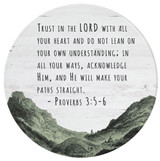 "Trust in the Lord" Round Glass Cutting Board