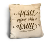 Peace Begins Rustic Pillow