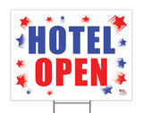 Hotel Open Yard Sign