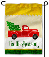 'Tis the Season with Red Truck Outdoor Garden Flag