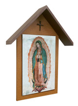 Our Lady of Guadalupe Simple Poly Wood Outdoor Shrine