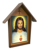 Traditional Sacred Heart Deluxe Poly Wood Outdoor Shrine