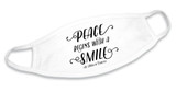 "Peace Begins"  White Cotton Face Masks (Pack of 6)