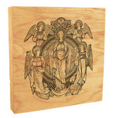 Mary, Queen of Heaven Woodcut Rustic Box Art