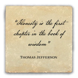 "Honesty Is The First Chapter" Tumbled Stone Coaster