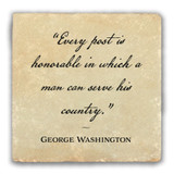 "Every Post is Honorable" Tumbled Stone Coaster