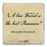 "A True Friend" Tumbled Stone Coaster