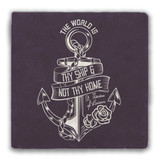 "The World is Thy Ship" Tumbled Stone Tile