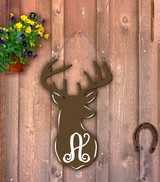 Outdoor Metal Art Monogrammed Deer Head (Customizable)