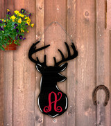 Outdoor Metal Art Monogrammed Deer Head (Customizable)