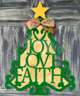 Outdoor Metal Art Joy Love Faith Tree