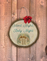 "Silent Night" Angel Log End Door Hanger