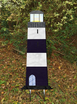 Outdoor Metal Art Blue Lighthouse