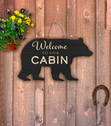 Outdoor Metal Art Welcome Bear (Customizable)