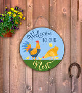 Outdoor Metal Art Chicken Welcome