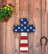 Outdoor Metal Art Stars and Stripes Cross