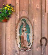 Outdoor Metal Art Our Lady of Guadalupe "Welcome"
