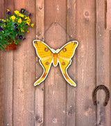 Outdoor Metal Art Yellow Moth