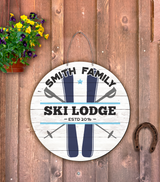 Outdoor Metal Art "Ski Lodge" (Customizable)