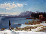 Lake Tahoe in Winter- Albert Bierstadt Framed Print Canvas