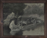 Pitched It Sheer into the River . . . Where It Still Is Seen in the Summer - Frederic Remington