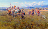 Lewis and Clark Reach Shoshone Camp Led by Sacajawea - Charles Marion Russell