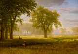 Elk in an Oak Grove - Albert Bierstadt