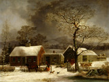 Winter Scene in New Haven, Connecticut - George Henry Durrie
