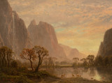 Sentinel Falls and Cathedral Peaks in Yosemite Valley - Albert Bierstadt
