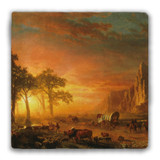 "Emigrants Crossing the Plains" Tumbled Stone Coaster