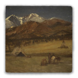 "Indian Encampment, Evening" Tumbled Stone Coaster