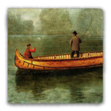 "Fishing from a Canoe" Tumbled Stone Coaster