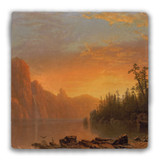 "Sunset (California Scenery)" Tumbled Stone Coaster