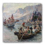 "Lewis and Clark on the Lower Columbia" Tumbled Stone Coaster