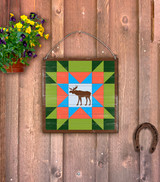 Moose Barn Quilt Door Hanger