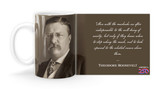 Theodore Roosevelt Quote "Men with the muckrake are often indispensable to the well-being of society, but only if they know wTheodore Roosevelt hen to stop raking the muck, and to look upward to the celestial crown above them."  Mug