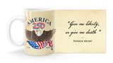 Patrick Henry Quote “Give me liberty, or give me death ” with America250 Logo Mug