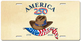 America250™ Cowboy Hat License Plate