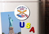 Round  America250™ Baseball Magnet