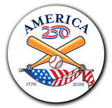 Round  America250™ Baseball Magnet