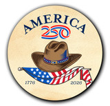 America250™ Cowboy Magnet Round
