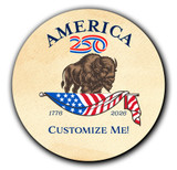 Personalized America250™ Buffalo Magnet Round