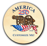 Personalized America250™ Cannon Magnet Round