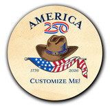 Personalized America250™ Cowboy Magnet Round