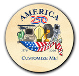 Personalized America250™ Inventions Magnet Round