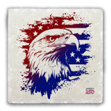 Stars and Stripes Eagle Tumbled Stone Coaster 2