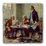 Writing the Declaration of Independence Tumbled Stone Coaster